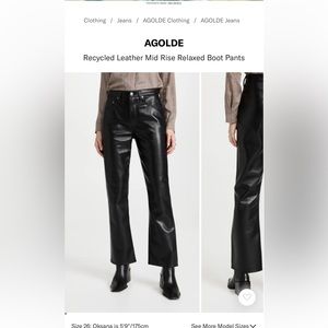 Agolde leather pants